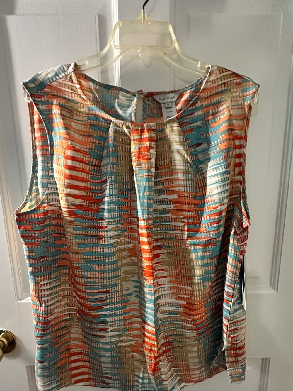 Multiples Abstract Stripe Sleeveless Shell Top